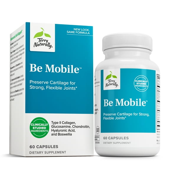 Terry Naturally Be Mobile - 60 Capsules Joint Support Supplement Type II Collagen, Glucosamine