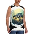 thumbnail image 2 of Bixox Men's Watercolor Turtle3 Printed Shirt Sleeveless Fitness Tank Top-Medium, 2 of 7