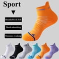 thumbnail image 5 of 6 Pairs Mens Ankle Running Socks Performance Athletic Cushioned Breathable Low Cut Marathon Tab Sports Socks, 5 of 9