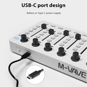 Walmeck MIDI Controller with 43 Buttons 8 Knobs 8 Push Buttons, BT Connection, Battery/Type-C Supply, USB MIDI Controlle Mixer for Electroacoustic Instruments