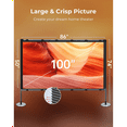 thumbnail image 6 of VANKYO Projector Screen with Stand, 100-inch Portable Indoor Outdoor Projector Screen, Wrinkle-Free 16:9 HD 4K Tripod Projector Screen, Adjustable Height, 160° Viewing Angle, 6 of 9