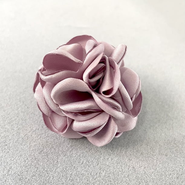 Zhuge Broche de flor de rosa, horquilla de doble propósito, elegante broche de flores hecho a mano para mujer, vestido, traje, ceremonia, joyería delicada, color morado