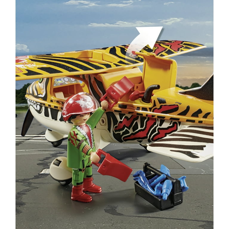  Playmobil Air Stunt Show Tiger Propeller Plane : Toys