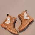 thumbnail image 7 of Spazoro Girls Ankle Boots, Lace Up Wing Detail Side Zipper Leather Short Boot Shoes for Girls Brown, 7 of 7