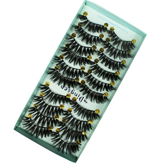 Fiudx Pestañas 3D, Volumen Grueso, Tiras Completas, Pestañas Largas y Rizadas, Aspecto Natural, Reutilizables (Paquete de 10), Fácil Aplicación, Perfectas para Maquillaje de Fiesta y Fotos de Boda.