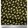 thumbnail image 3 of Soimoi Black Cotton Duck Fabric Star & Snowman Kids Decor Fabric Printed Yard 42 Inch Wide, 3 of 3