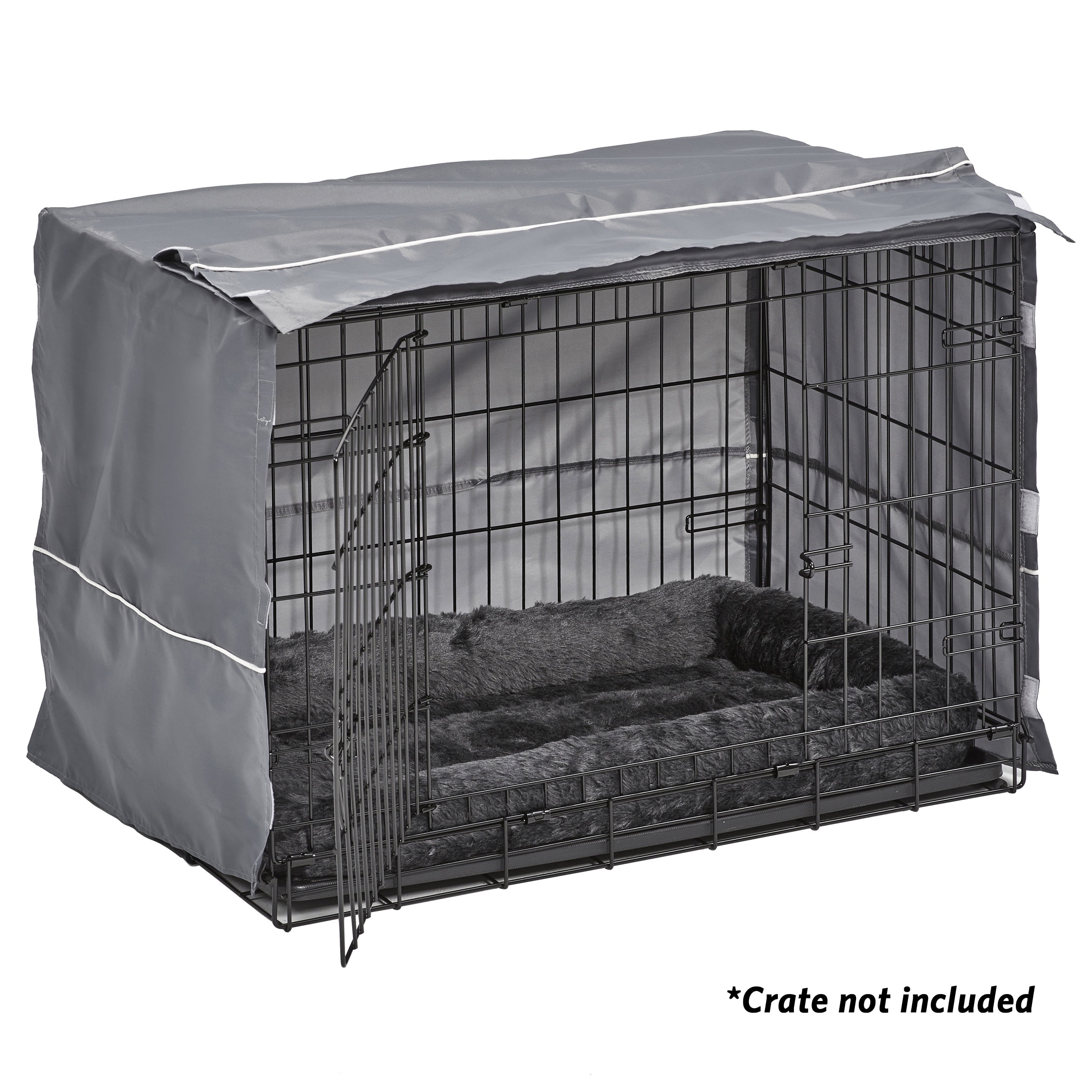 MidWest Homes for Pets New World Comfort Kit, Matching Dog Crate Cover & Bed, Fits 30’’ Crate, Gray