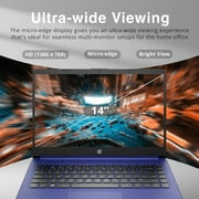 HP Premium 14 Stream HD Laptop, Intel Celeron N4120, 16GB RAM, 64GB eMMC, Webcam, Intel UHD Graphics, 1 Year Office, Bluetooth, WiFi, HDMI, Windows 11s, Blue, Hotface 32GB USB Card