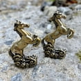 thumbnail image 3 of 2pcs Brass exquisite horse stepping on auspicious clouds copper carving ornaments,interesting animal table decoration copper carving crafts, 3 of 9