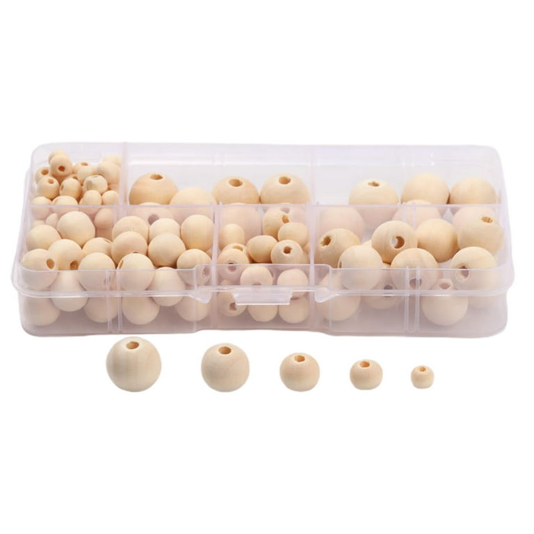 300pcs Wooden Beads for Crafts, Unfinished Wood Beads for Crafts