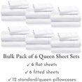 SIMING Bulk Pack of 6 Queen Size Sheet Sets 400 Thread Count 100