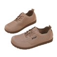 thumbnail image 6 of Womens Comfort Soft Sole Mesh Shoes, Lace Up Lightweight Walking Flats, Sport Letter Breathable Casual Footwear Brown 41, 6 of 6