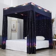 thumbnail image 1 of Toldo de cama Mengersi Galaxy Star para cama de matrimonio negro, 1 of 8