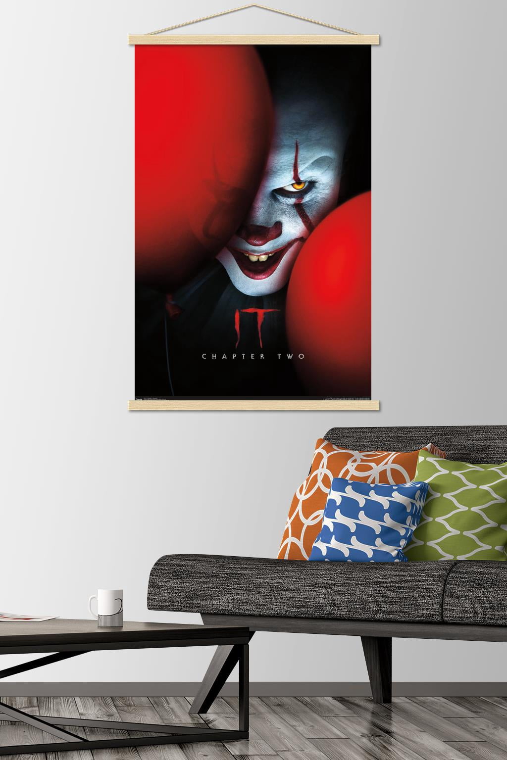 IT Chapter 2 - Balloons Wall Poster with Wooden Magnetic Frame, 22.375" x 34"