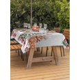 thumbnail image 2 of Outdoor Tablecloth with Umbrella Hole and Zipper, Grey Christmas Rectangle Table Cloth 52x70 Inch Waterproof Tablecloth, Snowman Xmas Tree Ball Elk Snowflake Picnic Table Cover for Patio Camping, 2 of 7