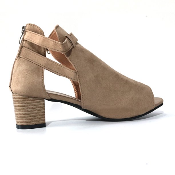 Festival de primavera y verano Wish Sandalias de mujer con hebilla de tacón grueso de gran tamaño