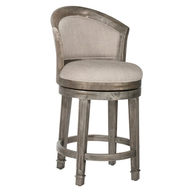 Upholstered Swivel Counter Stool, Gray Swivel Counter Height Stools With Backs