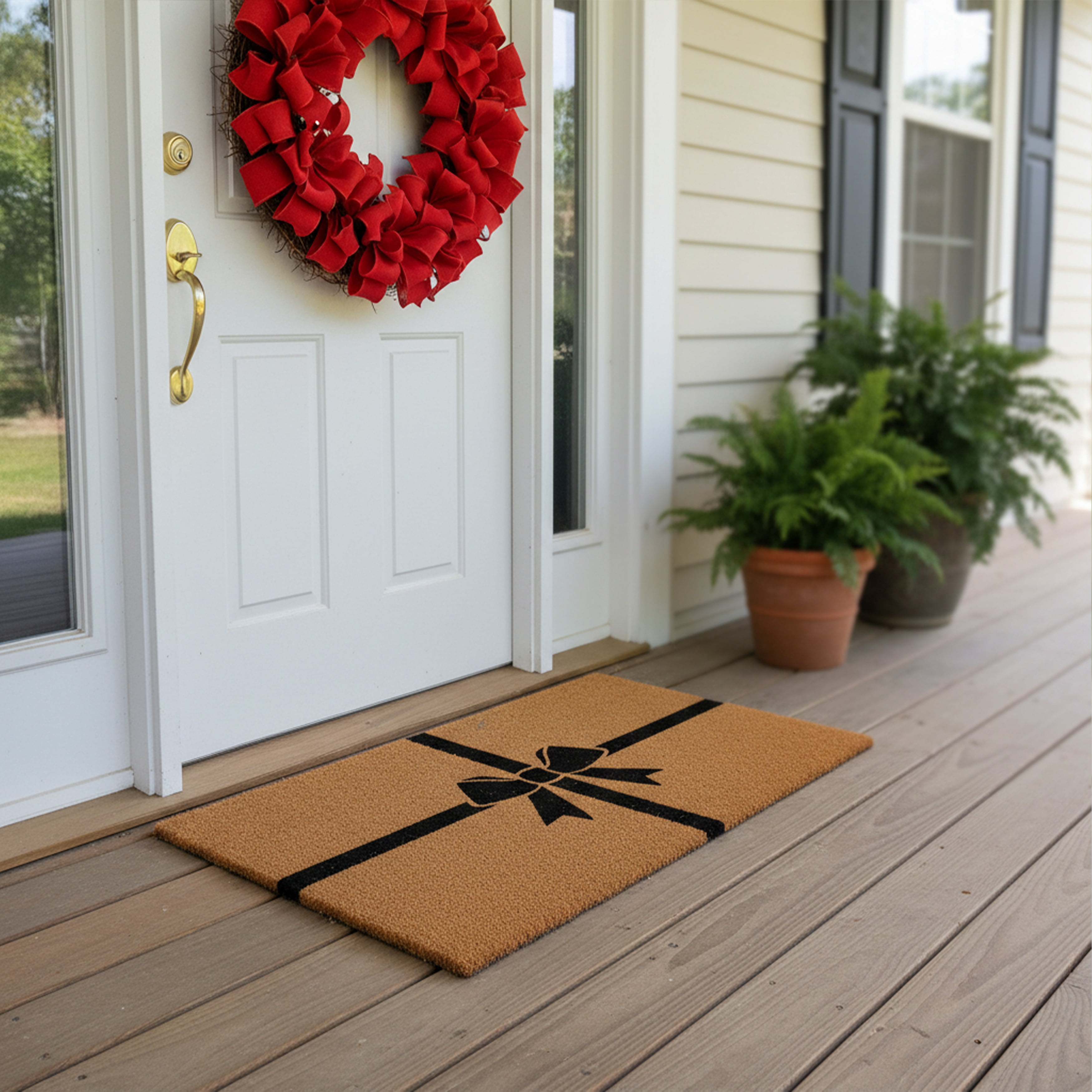 Calloway Mills 117551729 Black Holiday Gift Doormat, 17" x 29"