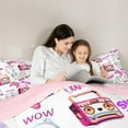 thumbnail image 4 of jejeloiu Cute Console Gamepad 7 Pieces Bedding Comforter Set,Gamer Gaming Full Bedding Set,Pink White Fitted Sheet Flat Sheet For Girls Boys,Super Cozy Room Decor Reversible, 4 of 8