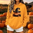 thumbnail image 2 of PNTUTB Fall Winter Women's Halloween Sweatshirt Long Sleeve Pullover Drawstring Hoodie Fashion Print Casual Loose Comfort Trendy Top with Pocket, 2 of 7