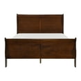 thumbnail image 4 of Miekor Furniture Classic Louis Philipe Style Eastern King Bed Brown Cherry Finish Traditional Design Bedroom Furniture Sleigh Bed W5U680, 4 of 7