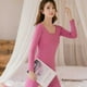 thumbnail image 3 of Guardurnaity Ropa interior gruesa de temporada de invierno, camiseta interior para mujer, calzoncillos largos, ropa interior cálida, ropa de pregrado conjuntos de ropa 8Rojo rosa/L47.5-55kg Guardurnaity AP013757-09, 3 of 6