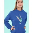 thumbnail image 2 of Watercolor Beautiful Hummingbird Hoodie Women -Image by Shutterstock, Female XX-Large, 2 of 4