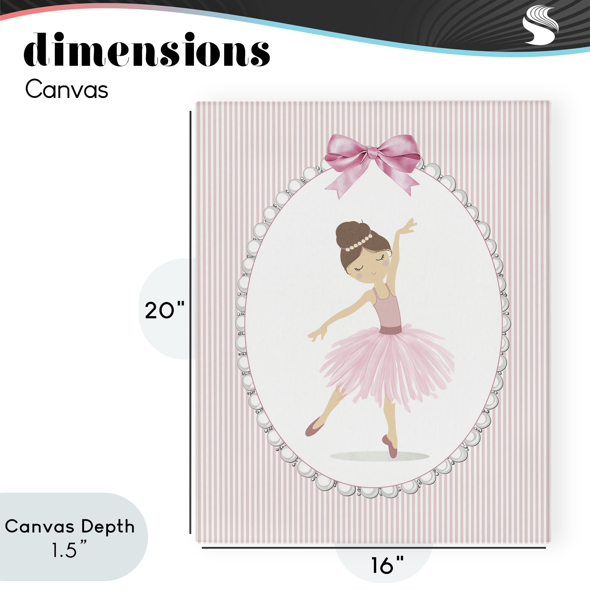 Stupell Industries Delicate Dance on Stripes Canvas Wall Art, design by Christine Simpson Art