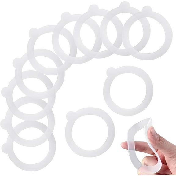 RUseeN Silicone Replacement Gasket, Airtight Rubber Seals Rings for Mason Jar Lids, Leak-Proof Canning Silicone Fitting Seals for Glass Clip Top Jars (White, 12 pcs)