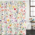 thumbnail image 3 of Colorful Spring Floral Waterproof Fabric Shower Curtain,Farmhouse Botanical Summer Waterproof Fabric Shower Curtain for Bathroom Curtains Bathtubs Hotel Shower Curtains with 12 Hooks Stall 54x78in, 3 of 8