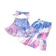thumbnail image 1 of Girls Tie-dye Set Sleeveless Halter Tops Flared Trousers, 1 of 4