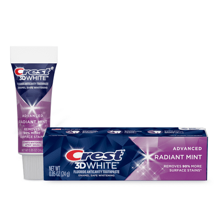 Crest 3D White Advanced Radiant Mint, Teeth Whitening Toothpaste, .85 oz