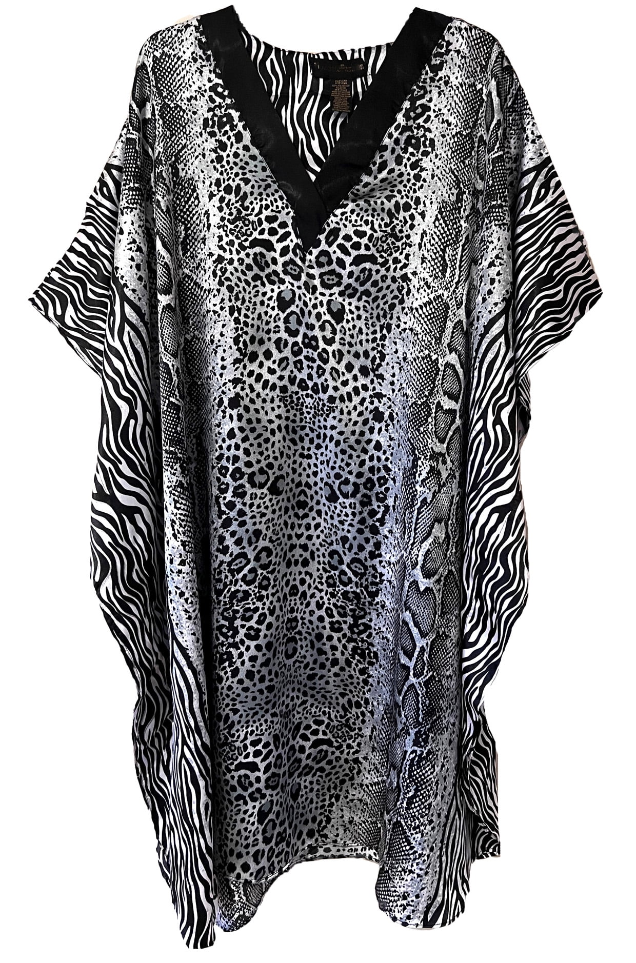 Up2date Fashion's Women's Satin Short Caftan / Kaftan, Snake Skin Print ...