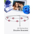 thumbnail image 6 of CACA LADY Womens Red Anklet 925 Sterling Silver July Birthstone Anklets for Women Garnet Birthday Summer Jewelry for Mom Wife Her, 6 of 6