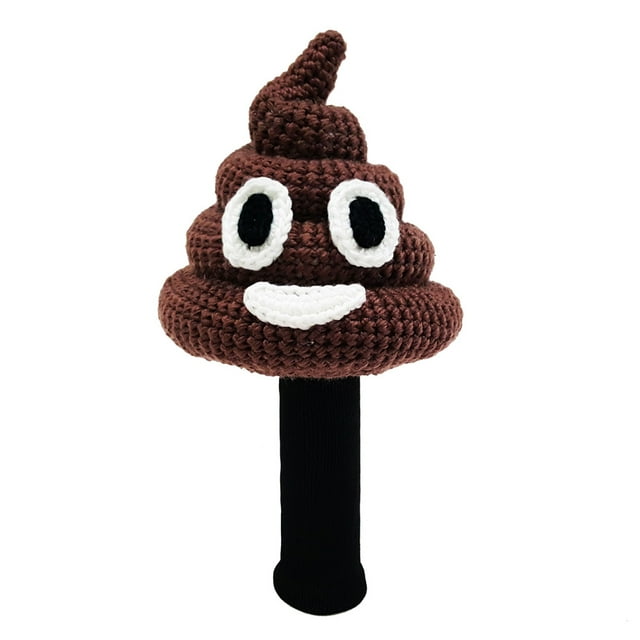 StitchHead Couvre-Chef en Fil Cousu Main Animal/bois - Poop Emoji