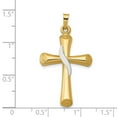 thumbnail image 3 of 14k Yellow Gold Hollow Cross Pendant, 3 of 4