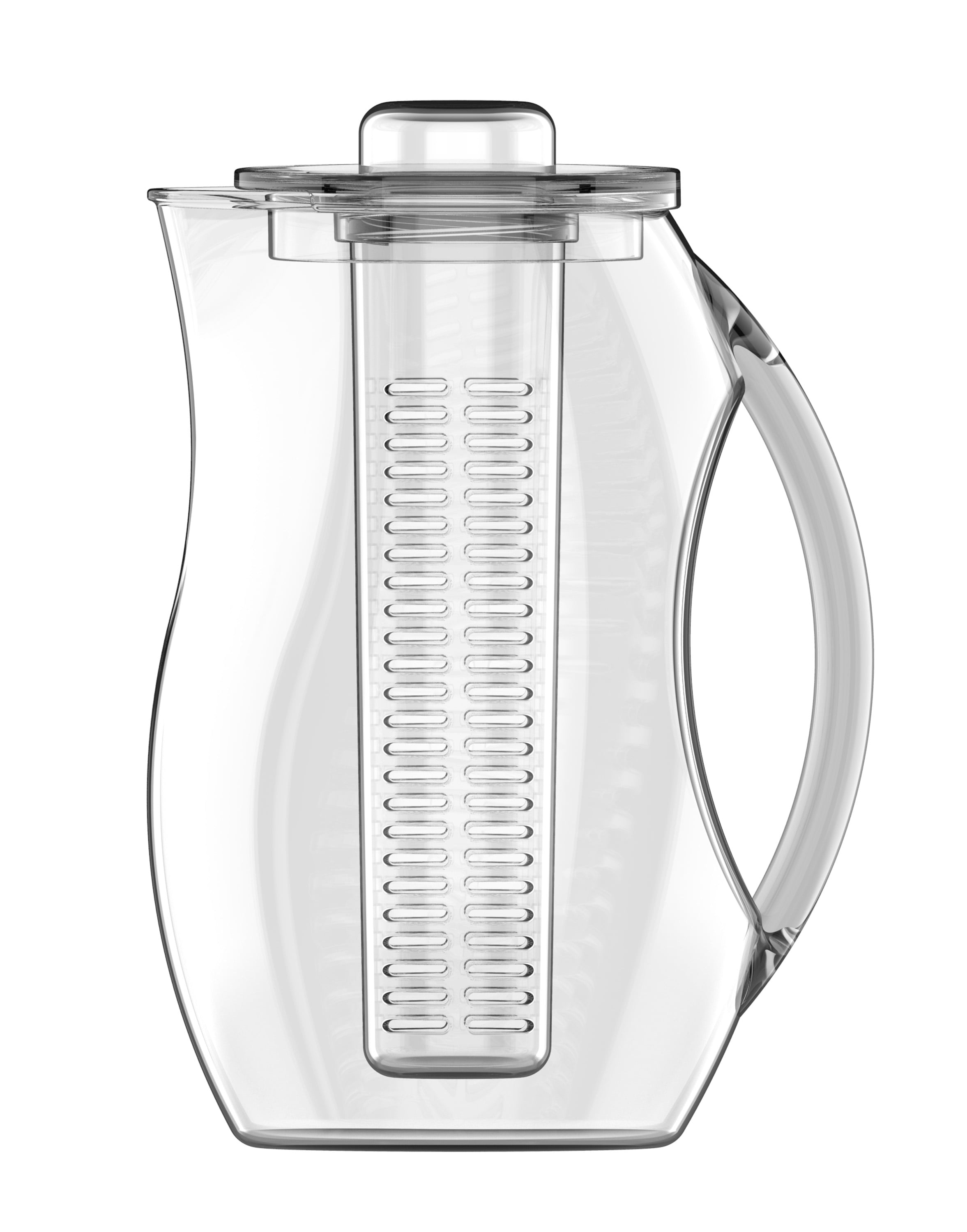 OVENTE 84 fl. oz. Clear Pitcher with Removable Fruit Infuser Rod and Ice  Rod, Non-Slip Handle, Drip-Free Spout PIA0852C - The Home Depot