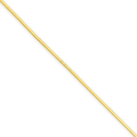 - 1mm, 14k Yellow Gold, Octagonal Snake Chain Necklace, 16 Inch