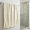 thumbnail image 6 of Unique Bargains Cotton Waffle Soft Absorbent Bath Towels 2 Pack White/Brown 55"x28", 6 of 7
