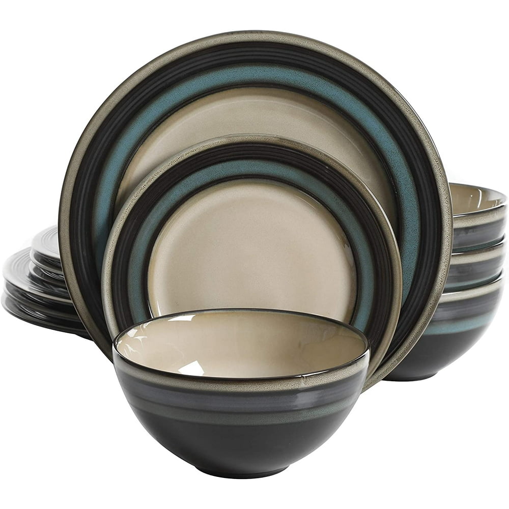 Gibson Elite 116870.12R Everston 12 Piece Reactive Glaze Dinnerware Set
