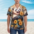 thumbnail image 2 of Gukieu Elegant Cute Panda Sunflower Print Men's Short-sleeved Shirts, Button-down Lapel Hawaiian Shirts, T-shirts, Beach Vacation Summer Casual Wear,XX-Large, 2 of 7