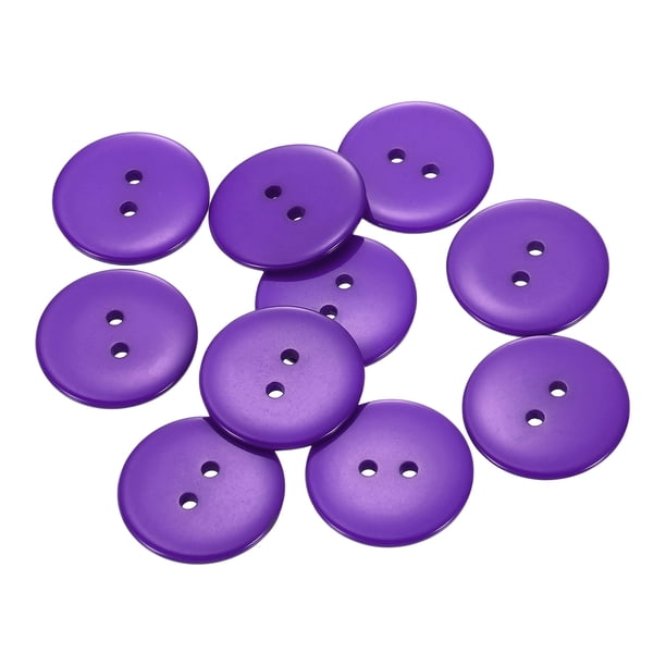 Uxcell 10Pcs Botón de costura de resina, 30mm botones redondos de 2 agujeros púrpura
