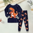 thumbnail image 2 of mgoYE Toddler Boys Planet Pajamas Dinosaur Cotton Kids Truck 2 Piece Train Kids Pjs Sleepwear Clothes Set 2-7T|Orange 3-4 Years, 2 of 6