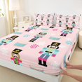 thumbnail image 3 of Homewish Merry Xmas Twin Sheet Sets,Kawaii Christmas Nutcracker Twin Fitted Sheet,Ccolorful Snowflake Flat Sheet For Kids,Breathable Home Decor,3 Pieces, 3 of 7
