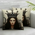 thumbnail image 3 of JEUXUS  Black Word Art Queen Crown Lover Valentine's Day Home Sofa Chair Bed Decoration Lumbar Pillowcase  Decorative Throw Pillow Cover Case Rectangular, 3 of 5