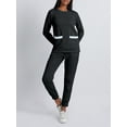 thumbnail image 3 of KelaJuan Women 2 Piece Tracksuits Fleece Warm Long Sleeve Sweatshirt and Elastic Sweatpants for Activewear Workout Outfits, 3 of 6