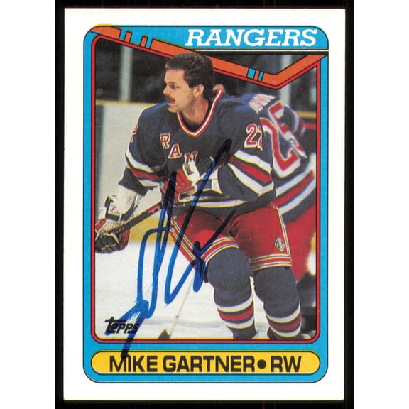 Mike Gartner Autographed 1990-91 Topps Card #373 Washington Capitals SKU #255102