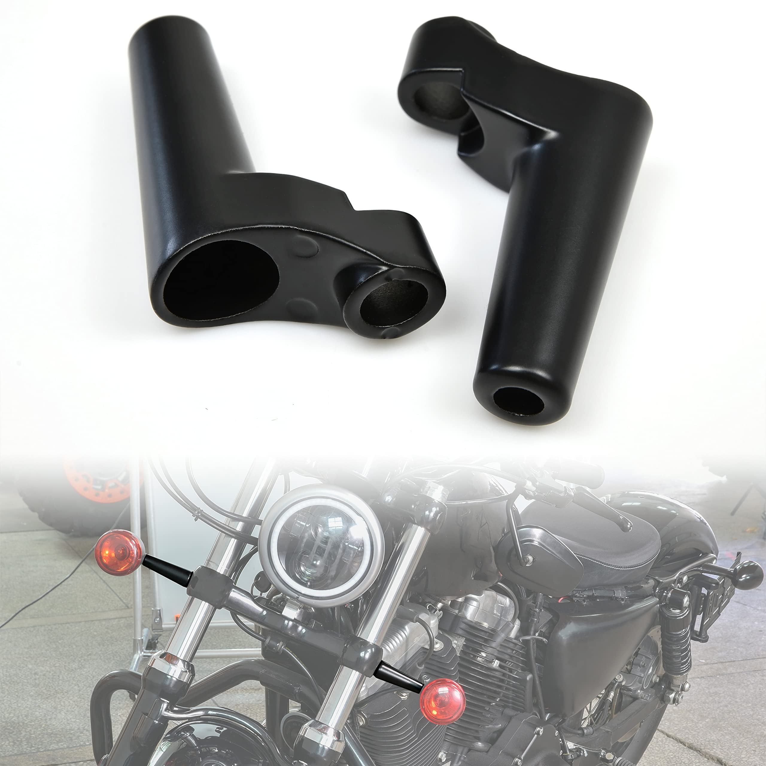 Front Turn Signal Mounts Relocation Kit for Harley Sportsters, Black