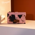 thumbnail image 6 of Wrangler Wallets for Women Slim Bifold Credit Card Holder, Cow Print-Pink, 6 of 7