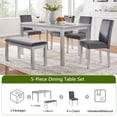 thumbnail image 6 of Aukfa Dining Table Set for 6, Rectangular Wood Kitchen Table W/ Crystal Decoration for Kitchen/Dining Room,Gray, 6 of 8